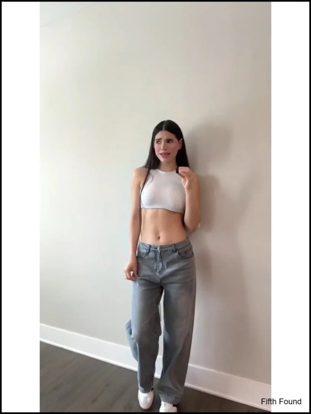 Wide Leg Distressed High Waist Baggy Denim Pants Stretchy Comfortable